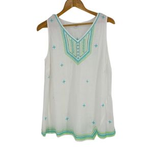 J. Jill Love Linen Embroidered Tank Top M